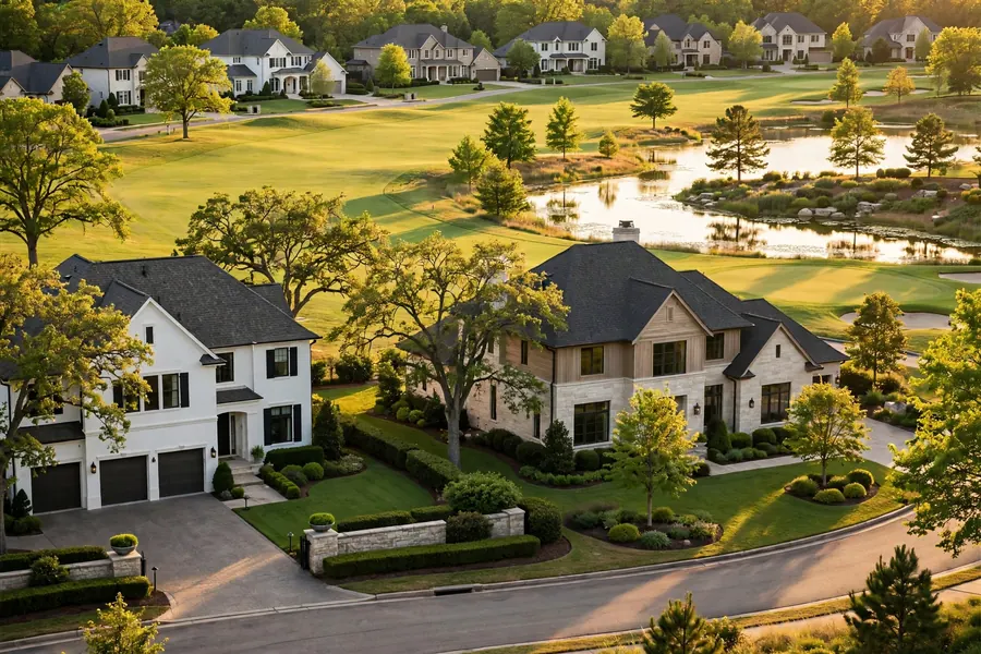 Large upscale homes near the Graymere golf course in Columbia Tennessee
